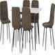 image 1 of Fenton Dining Set with 6 Chairs Green | Olive Green