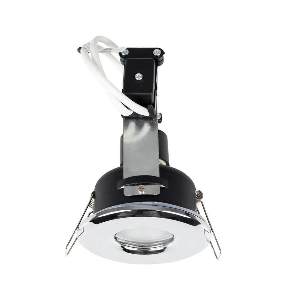 image 1 of ValueLights 6 Pack IP65 Chrome Downlights Warm White Bulbs | Chrome