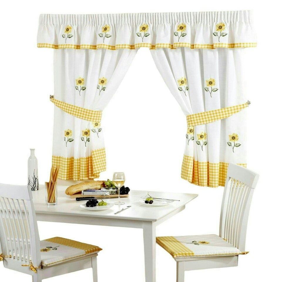 image 1 of Sunflower Kitchen Curtains - 117cm x122cm