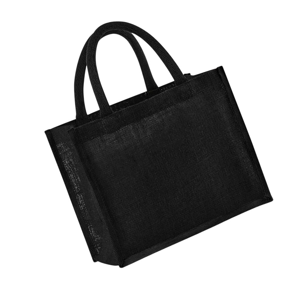 image 1 of Westford Mill Starched Jute Midi Tote Bag | Black | Black | One Size | 1