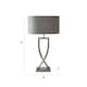 image 7 of ValueLights Katniss Brushed Chrome Table Lamp with Oval Shade Chrome | Grey