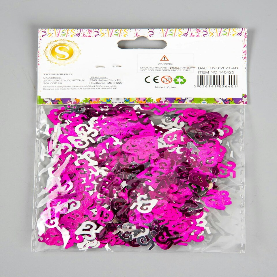 image 1 of 25th Confetti Pink & Silver 14g - 4pk