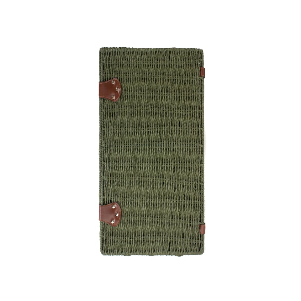 image 1 of Extra Large Green Woven Paper Rope Hamper | Green | Green