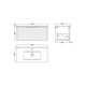 image 2 of Balterley Tixall Fluted 1 Drawer Wall Hung Vanity Unit with Minimalist Basin, Satin Grey, 800mm