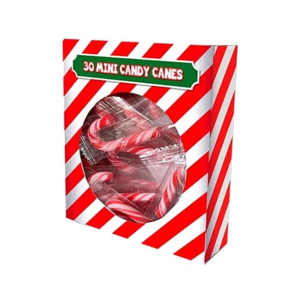 Classic Mini Mint Flavour Christmas Candy Cane Sweets - Pack of 30