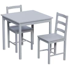 Vida Designs Yorkshire 2 Seater Dining Set 3 Piece Table & Chairs, Grey