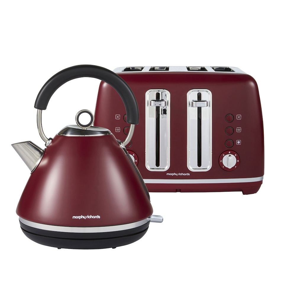 image 1 of Morphy Richards Limited Edition Accents Rhubarb Kettle & Toaster Set