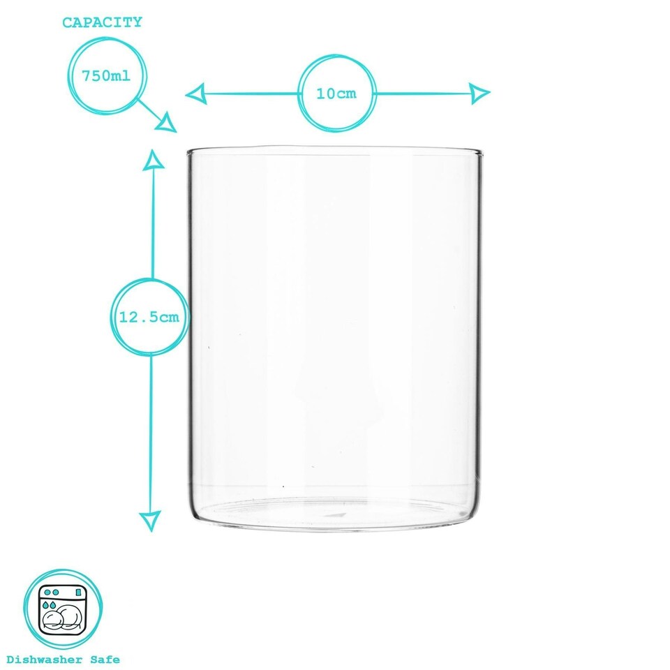 image 1 of Argon Tableware Scandi Storage Jars with Metallic Lids - 750ml - Silver - Pack of 6