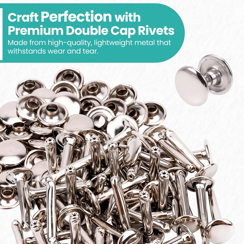 image 1 of 9x14mm Extra Long Double Cap Studs, Shoes, Repair Clothing -  50pcs