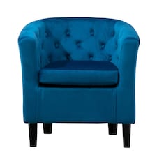Clio Studded Velvet Tub Chair - Blue