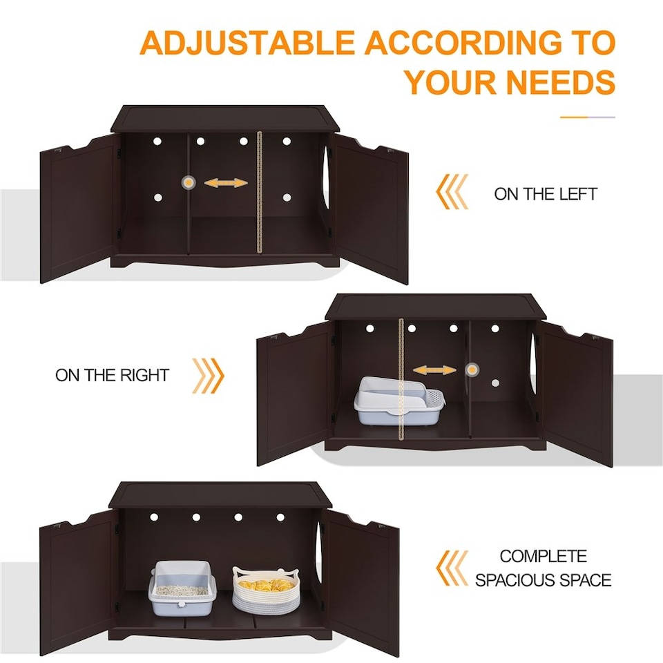 image 1 of Yaheetech Hidden Cat Litter Box Furniture N/A | Espresso | One Size