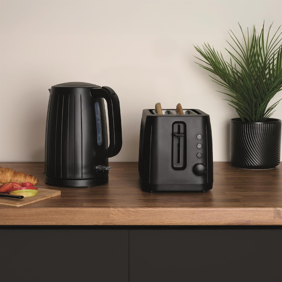 image 1 of Hamilton Beach Stealth Kettle & Toaster Set Black