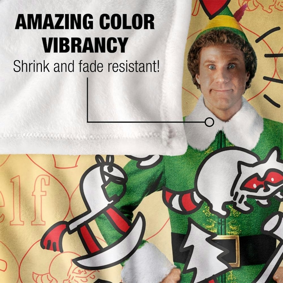 image 1 of Elf Doodles Blanket - Multicoloured - One Size