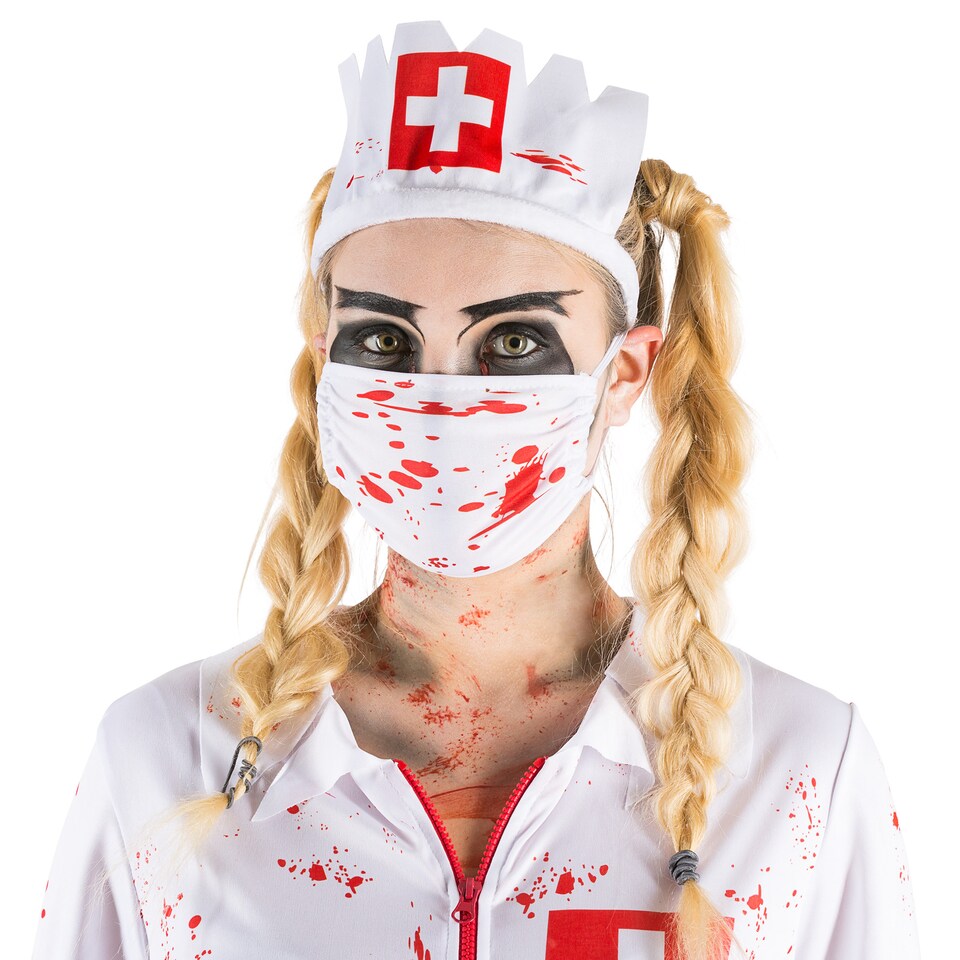 image 1 of Womens zombie nurse costume | White | white | 1