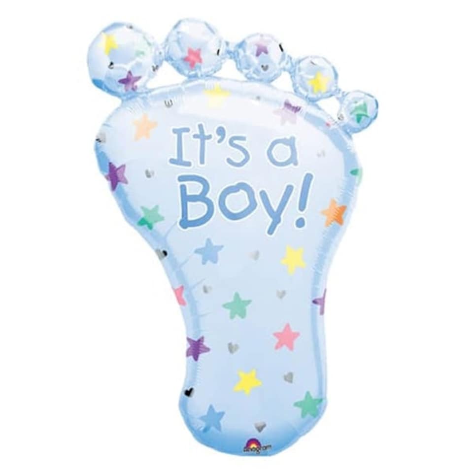 It's a Boy Foot Helium Foil Giant Balloon 81cm / 32 in