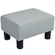 image 1 of HOMCOM FauLeather Footstool, Small Foot Rest, Rectangle Sofa Stool for Bedroom Living Room, Grey | Grey | 1