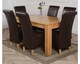 image 2 of Dakota 152 x 87cm Medium Oak Dining Table and 6 Montana Leather Chairs | Brown | Brown