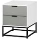 image 1 of HOMCOM Bedside Cabinet with Metal Base and 2 Drawer Storage