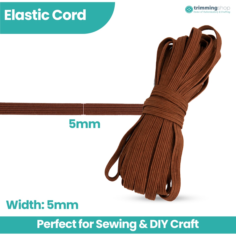image 1 of 5mm Flat Elastic Band, Soft Durable & Stretchable Material - 25M