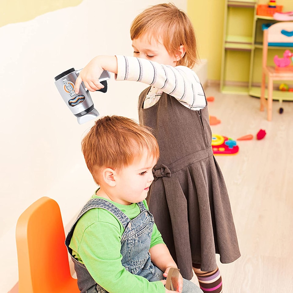 image 1 of Stylist Hairdresser Barber Salon Tool Role Play Set Realistic Toys with Accessories Included - Great Pretend Play Set for Kids