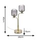 image 3 of ValueLights Amelie Gold 2 Way Table Lamp with Smoked Ribbed Glass Shades