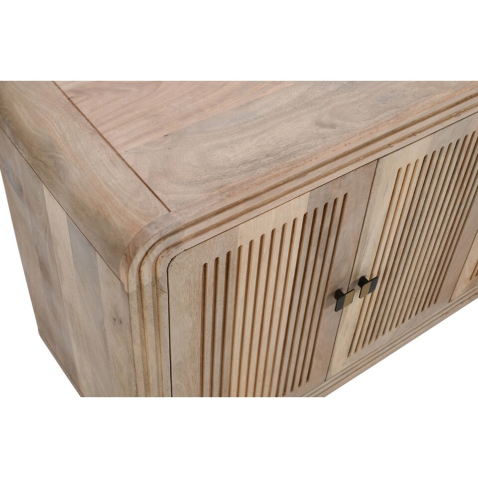 image 1 of Hudson Carved 4 Doors Large Sideboard - Mango Wood - L45 x W163 x H80 cm | Brown