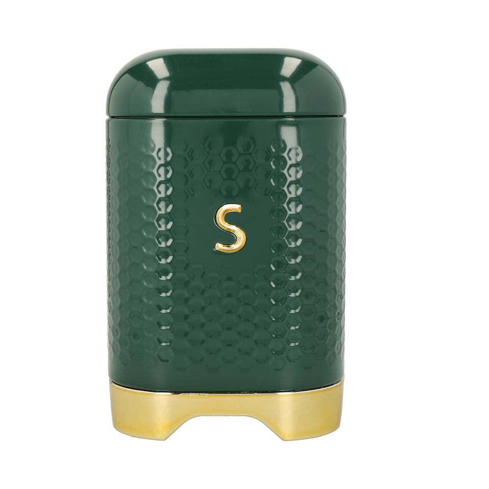 image 1 of Lovello Sugar Canister Green Textured 11x11cm