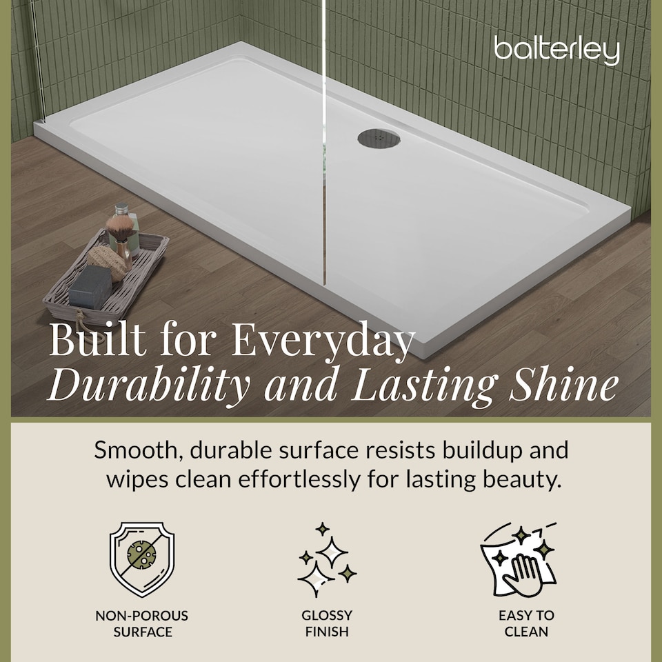 image 1 of Balterley Premium Rectangular Shower Tray | White | White | 1