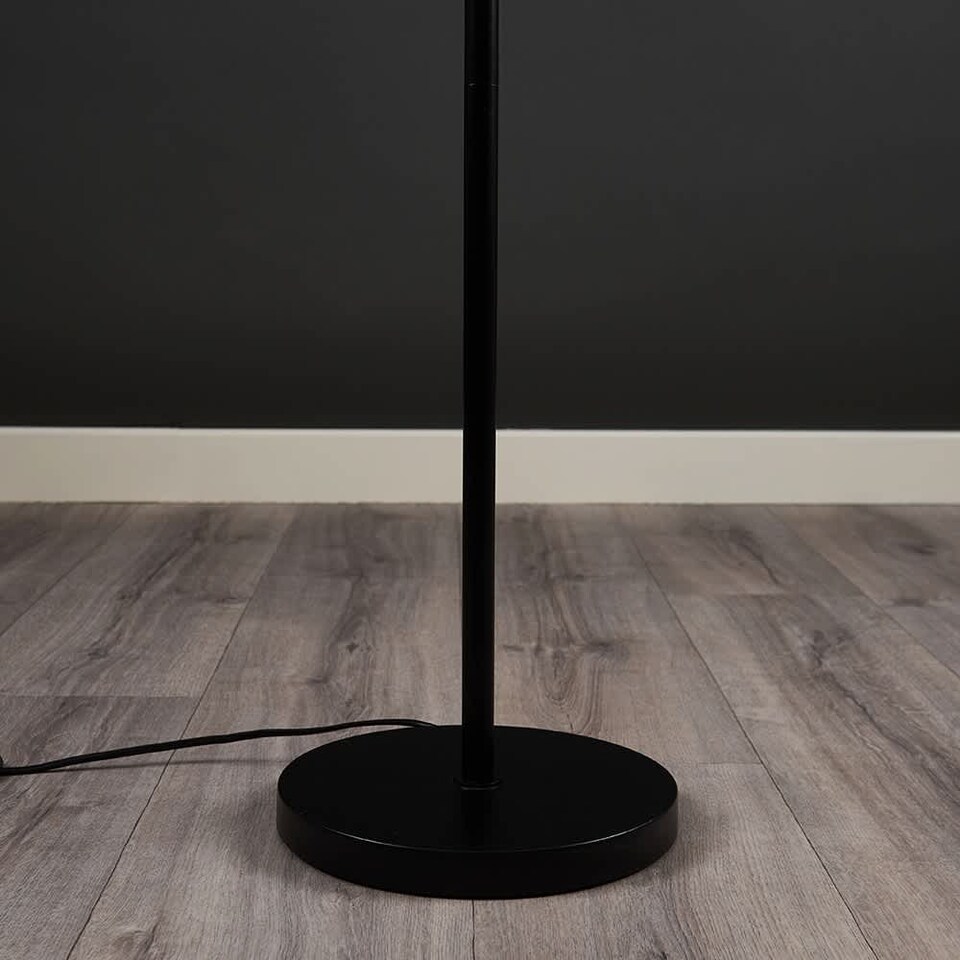 image 1 of ValueLights Matte Black Uplighter Floor Lamp Bowl Shaped Shade | Black