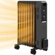image 1 of HOMCOM Oil Filled Radiator Portable Heater W/ 9 Fin, 3 Heat Settings Grey