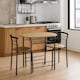 image 4 of 3 Pcs Dining Table 2 Chairs Set Kitchen Breakfast Furniture Compact Space Saving | Multi | Oak