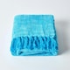 image 2 of Homescapes Nirvana Slub Cotton Teal Throw - 255 x 360 cm | Blue | 1