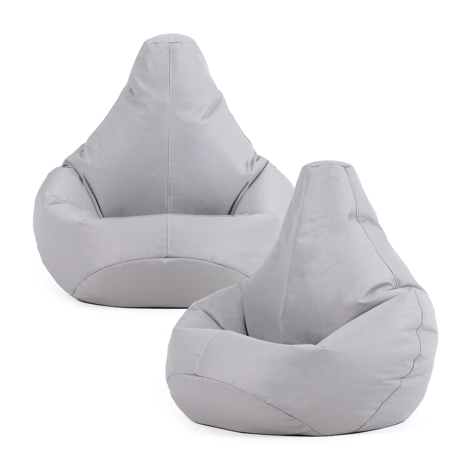 image 1 of Kids Recliner Beanbag Indoor and Outdoor Grey Set of 2 | Grey | Grey | M | 1