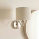 image 3 of ValueLights Modern Chrome Curved Arm Wall Light Fitting With Grey Linen Drum Shade