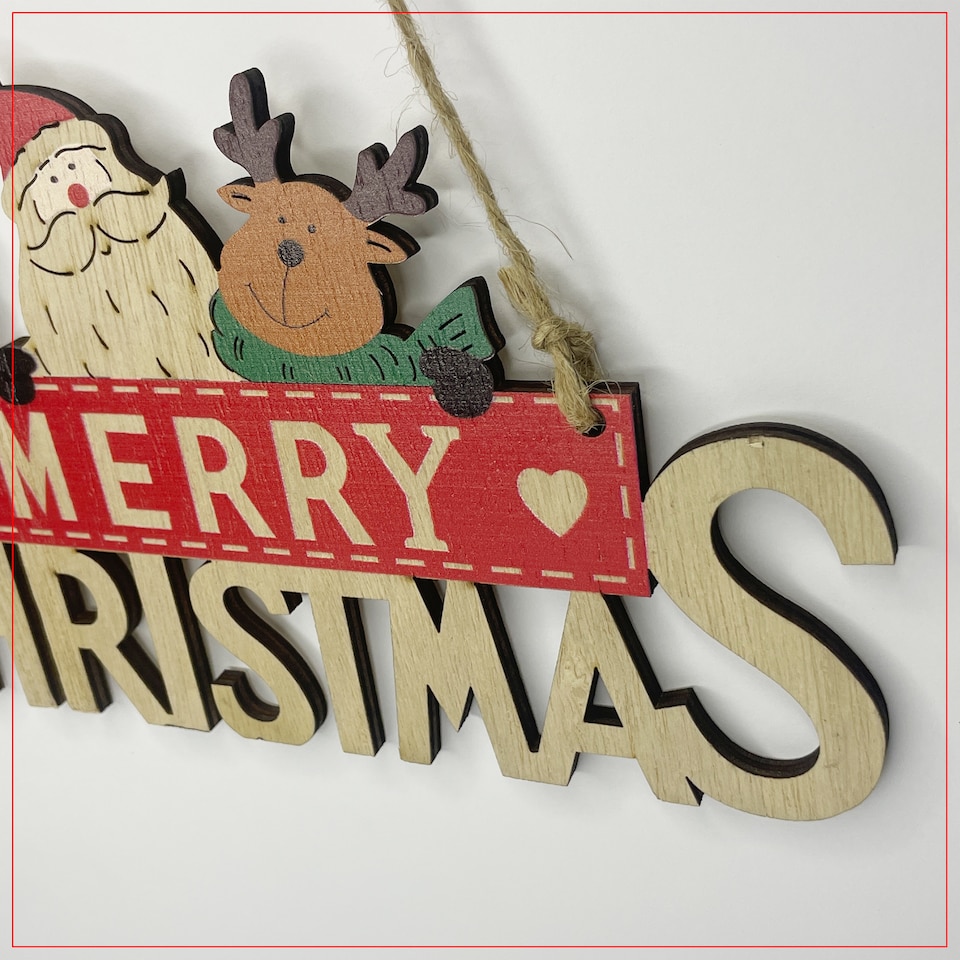 image 1 of Rustic Wooden Christmas Table Sign, Tabletop Merry Xmas Table Ornament