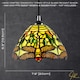 image 4 of Dragonfly Themed Green Stained Glass Tiffany Pendant Lighting Shade with Beads