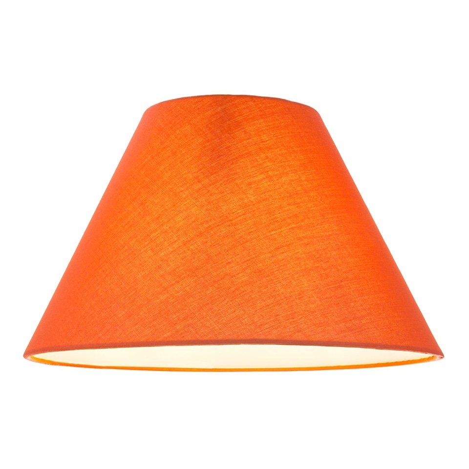 image 1 of 12" Vibrant Orange Cotton Coolie Lampshade Suitable for Table Lamp or Pendant | Orange | Orange | 1