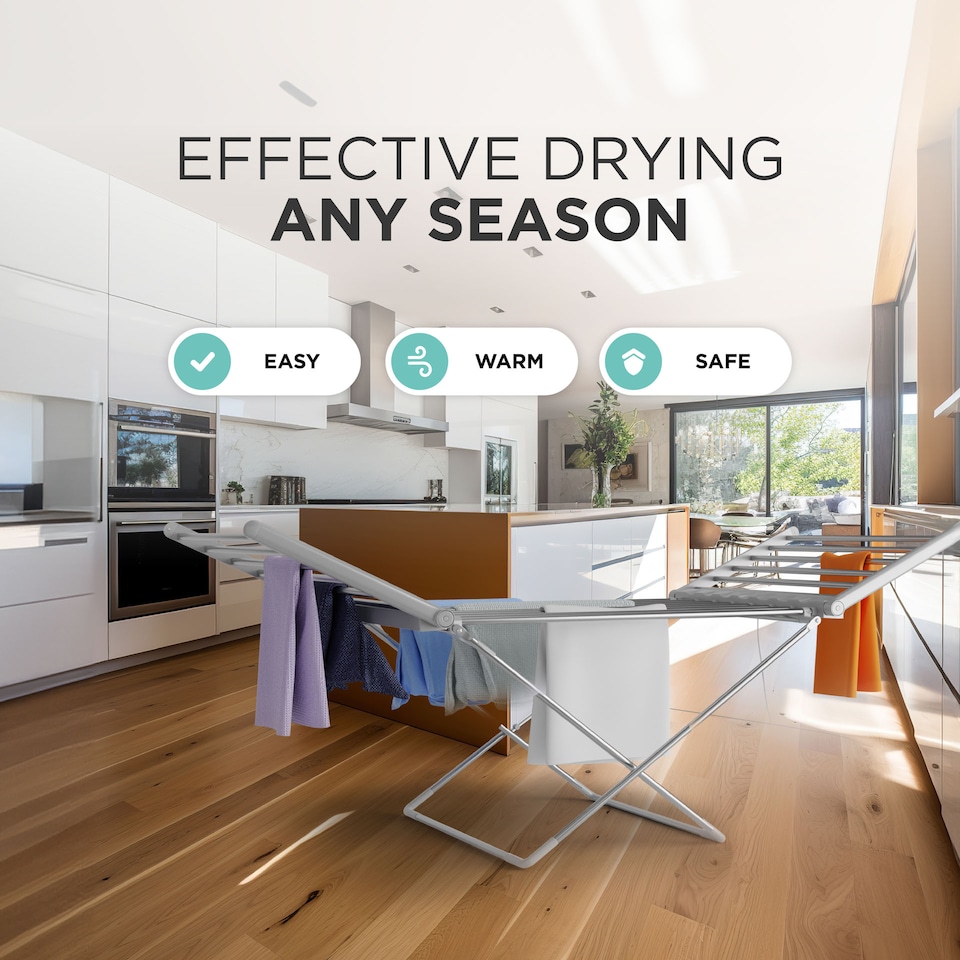 image 1 of DMD Winged Electric Clothes Airer, 15kg Capacity Low Wattage 230W | Silver