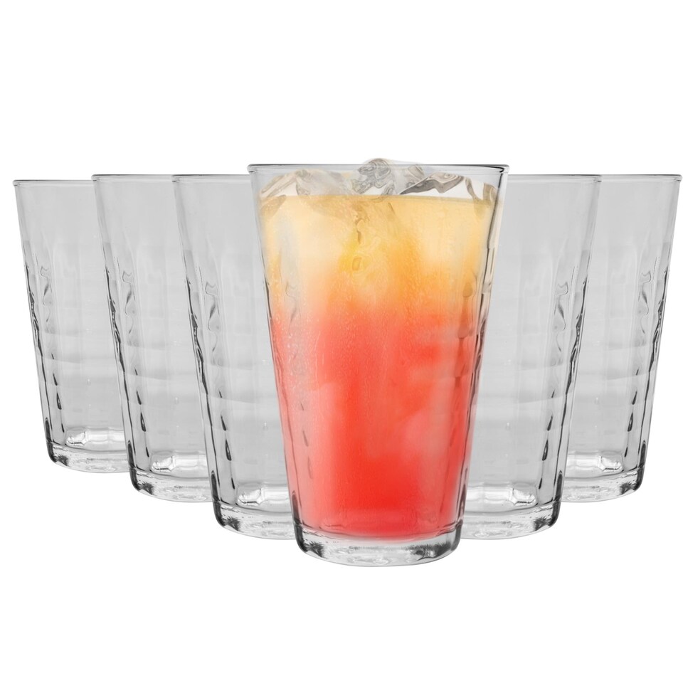 image 1 of Duralex Prisme Water / Juice Hiball Glasses - 330ml - Pack of 6 | Clear | Clear