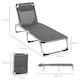 image 7 of Outsunny Folding Outdoor Reclining Sun Lounger Chair Aluminium Frame Dark Grey