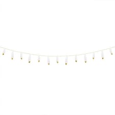 White Feathers with Gold Tips Hanging Garland Decoration 1.6m
