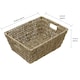 image 5 of JVL Large Hand Woven Seagrass Rectangular Storage Basket, Capacity:14L, Set of 6 Brown