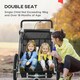 image 4 of HOMCOM 2 Seat Bike Trailer with 5 Point Harness, for 18+ Months, Black