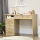 image 1 of HOMCOM Computer Desk, Home Office Desk with Lockable Drawer, Storage Shelf for Study Bedroom, 110 x 50 x 76 cm, Oak
