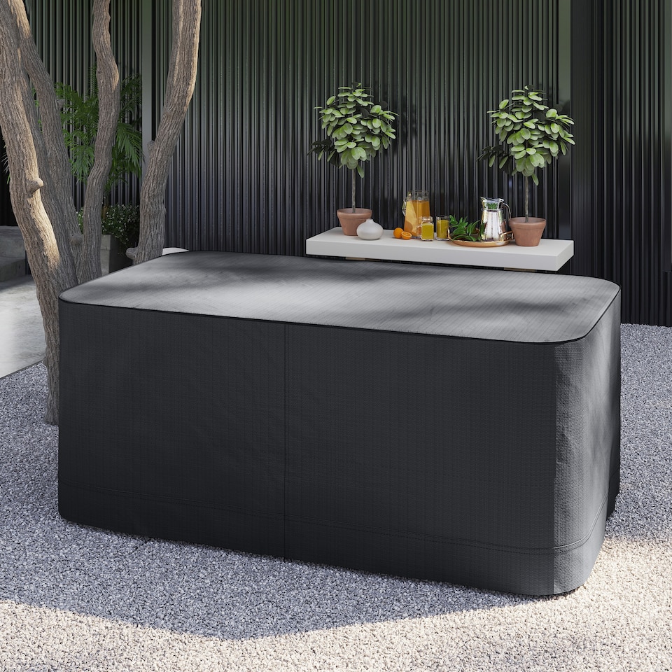 image 1 of Outsunny Patio 23 Seater Rattan Sofa Waterproof Furniture Cover Rain Protection | Grey | Grey | 235cm x 135cm x 94cm