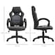 image 3 of Vinsetto Gaming Chair Faux Leather Swivel Computer Racing Gamer Desk Chair for Home Office with Wheels, Gray