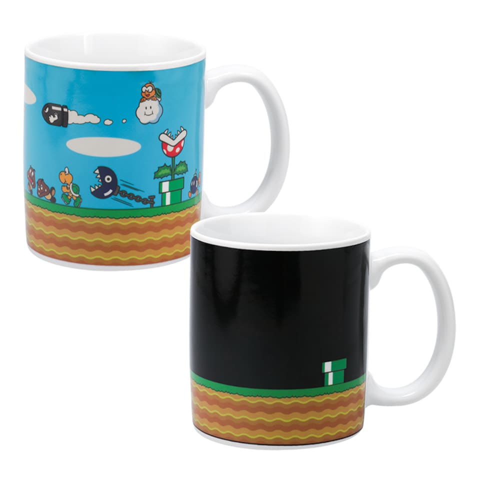 image 1 of Super Mario Bros Heat Changing Mug 300ml Ceramic Coffee Cup Official Nintendo Gamer Collectible Gift Paladone