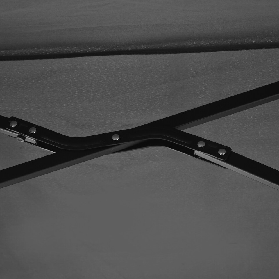 image 1 of Outsunny 2m Half Parasol Market Umbrella Garden Balcony Parasol with Crank Handle, Cross Base, DoubleSided Canopy, Black