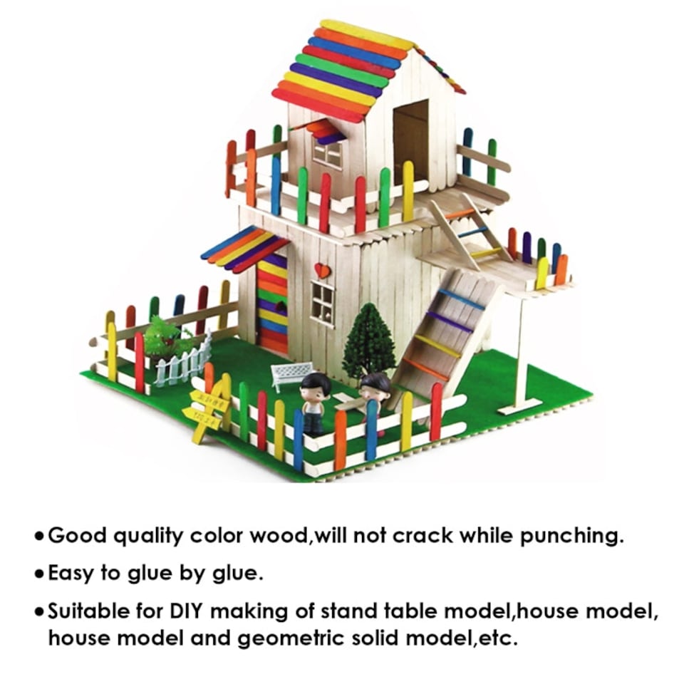 image 1 of Pack of 50 Assorted Colour Wooden Sticks