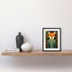 image 2 of Fox Flaunting Fancy Floral Frock Felicia Flower 9x7" Black Framed Wall Art Print